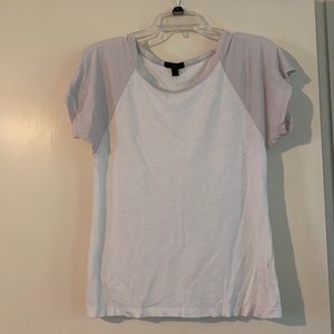 J.Crew White shirt with Purple Sleeves